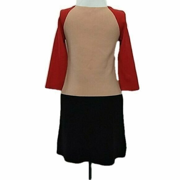 Moschino Cheap and Chic Dress Womens 4 Color Block Sweater Virgin Wool Italy - Picture 3 of 7